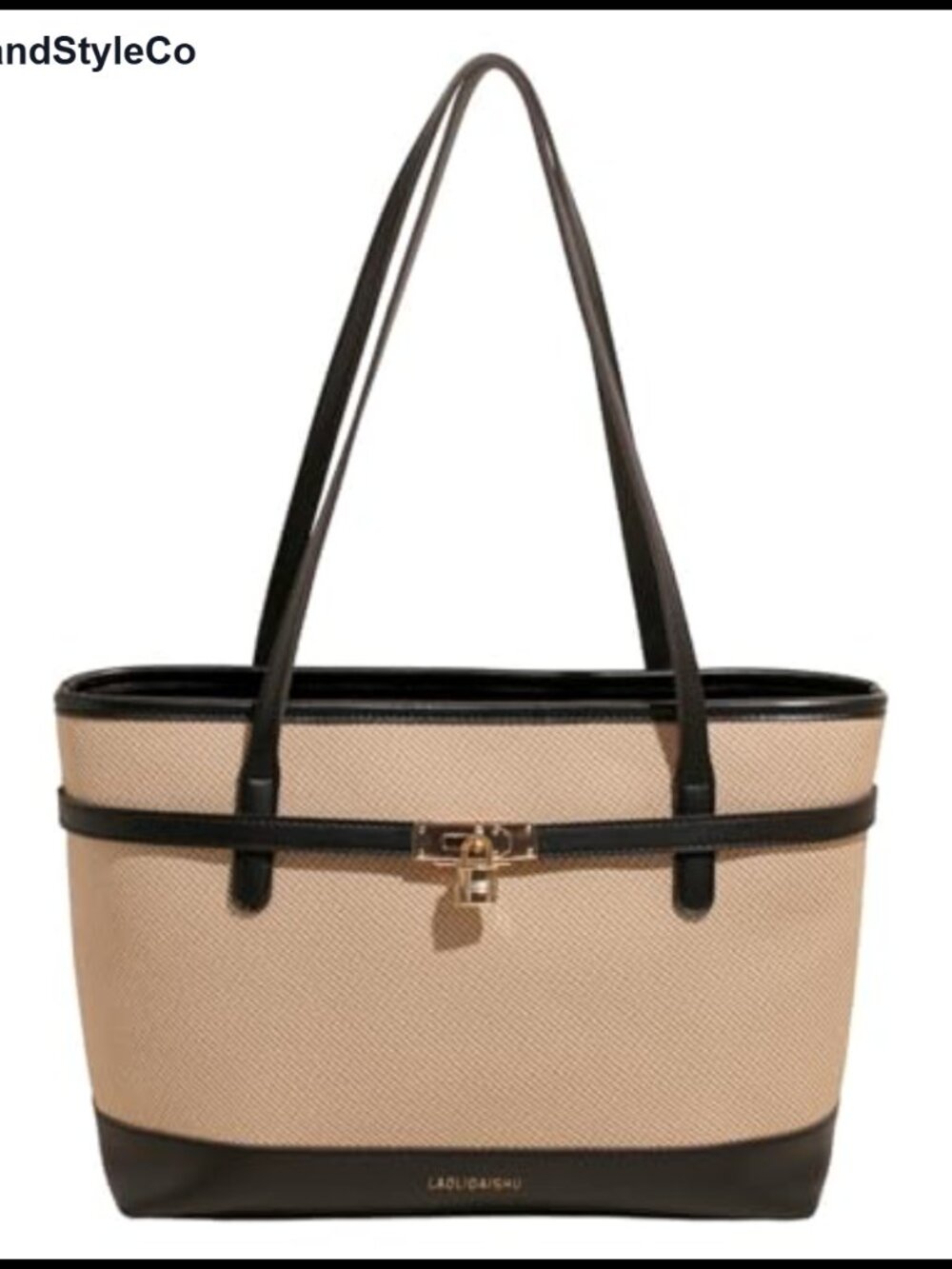 Vegan Leather Tote Bag for Women, Lightweight Shoulder Purse with Zipper, Work